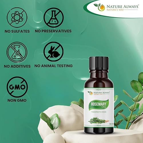 Miniatura 4 de Aceite esencial de romero, sin OMG, libre de crueldad, ideal para cuidado de la piel, cuidado del cabello, aromaterapia, aceite de masaje y