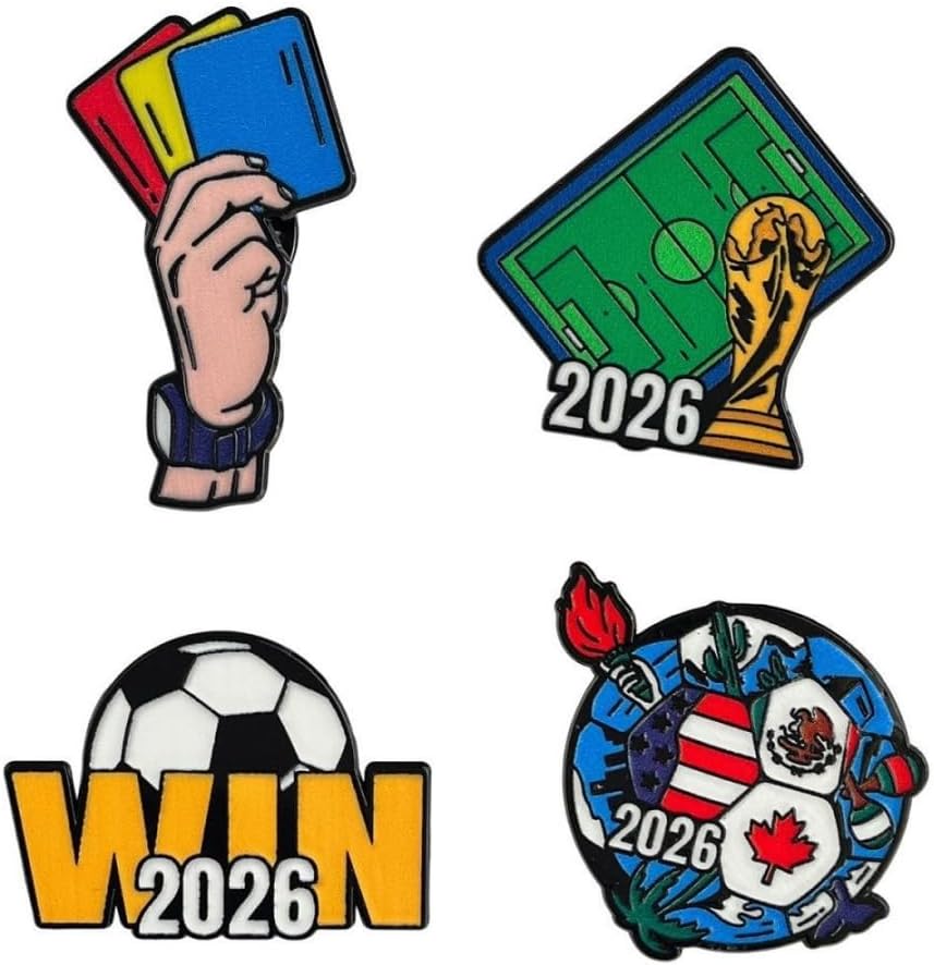 Soccer Commemorative Enamel Pin Set, Zinc Alloy Enamel Brooch, Fan Collectible Gift
