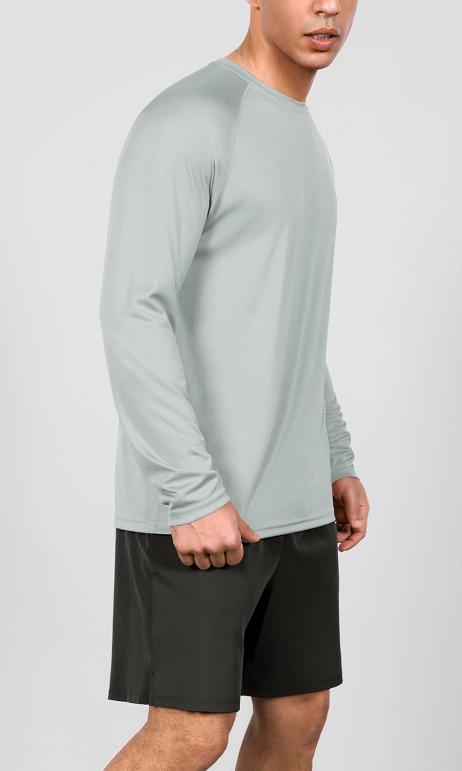 ODODOS Men's Quick Dry Long Sleeve Shirts UPF 50+ Sun Protection SPF Athletic Tops Workout Fishing T-Shirts
