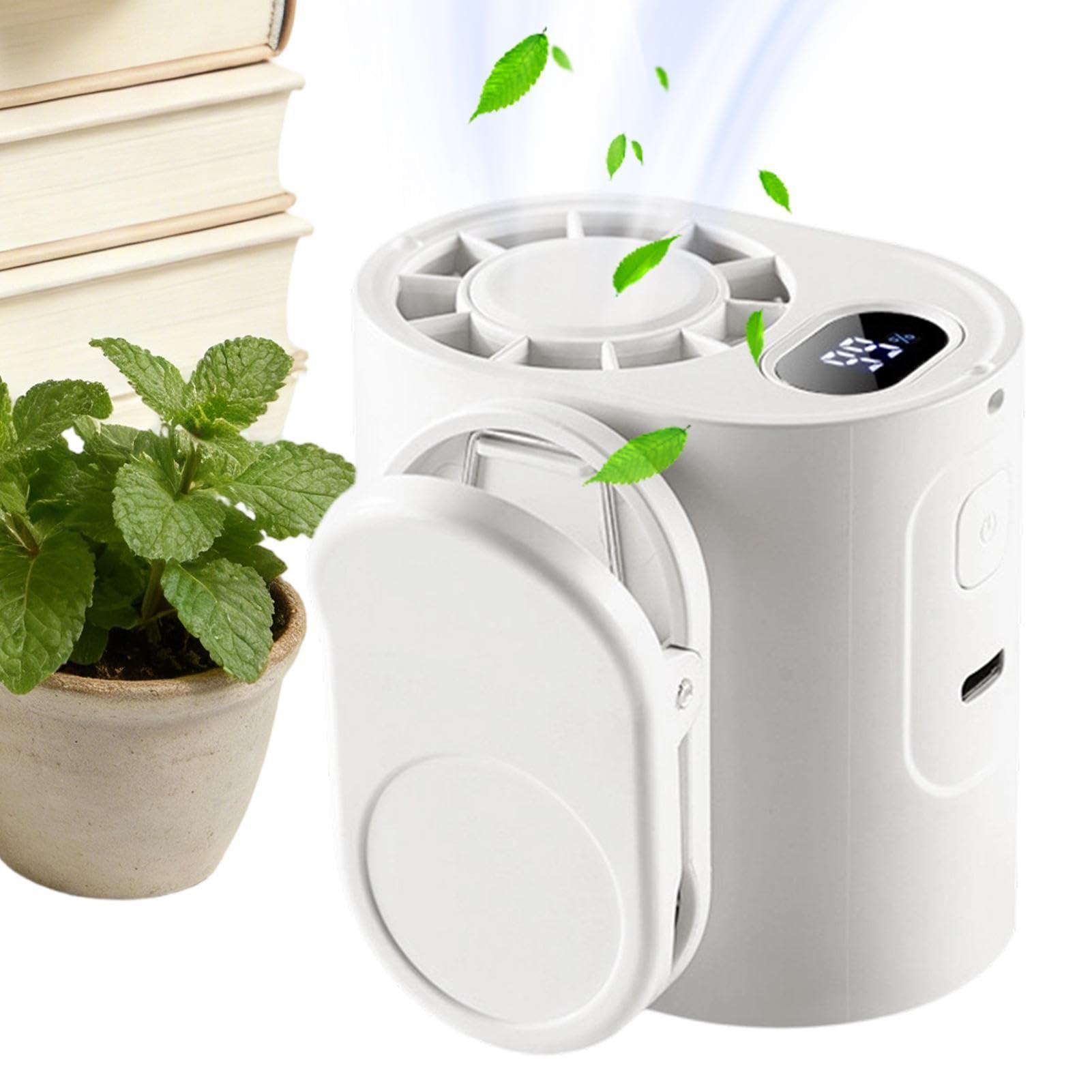 Ventilador de clip recargable USB de 5 velocidades para oficina y camping
