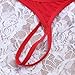 Vxuxlje Women's Tiny Thong Underwear Low Waist G-String Briefs Micro String Temptation Panties Red (T Back) One Size