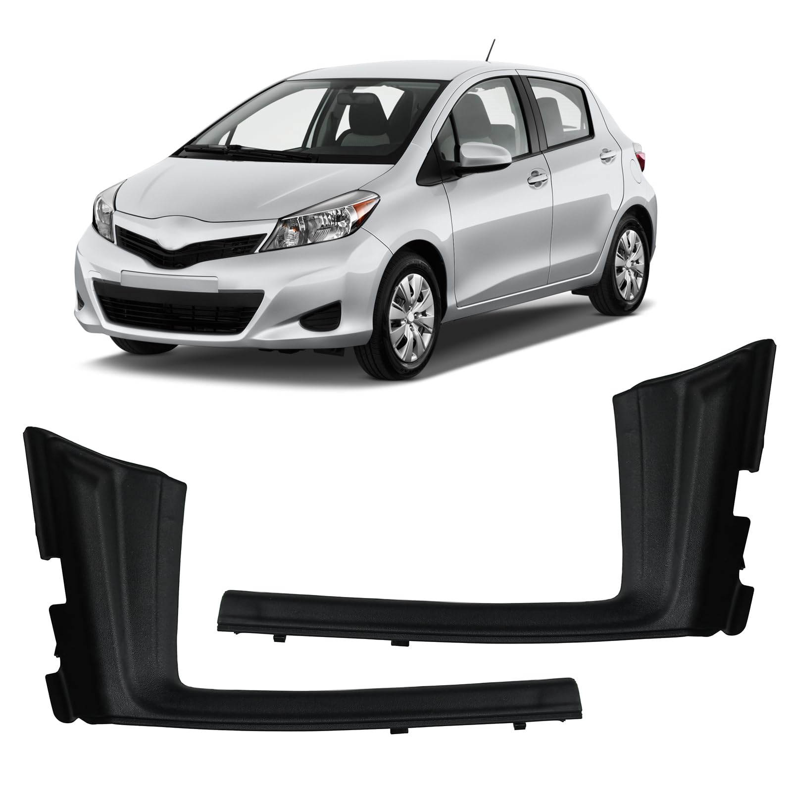 Driver Passenger Side Windshield Wiper Cowl Trim Panel Cover Compatible with Toyota Yaris 2012 2013 2014 Replace 53866-52090 53867-52090