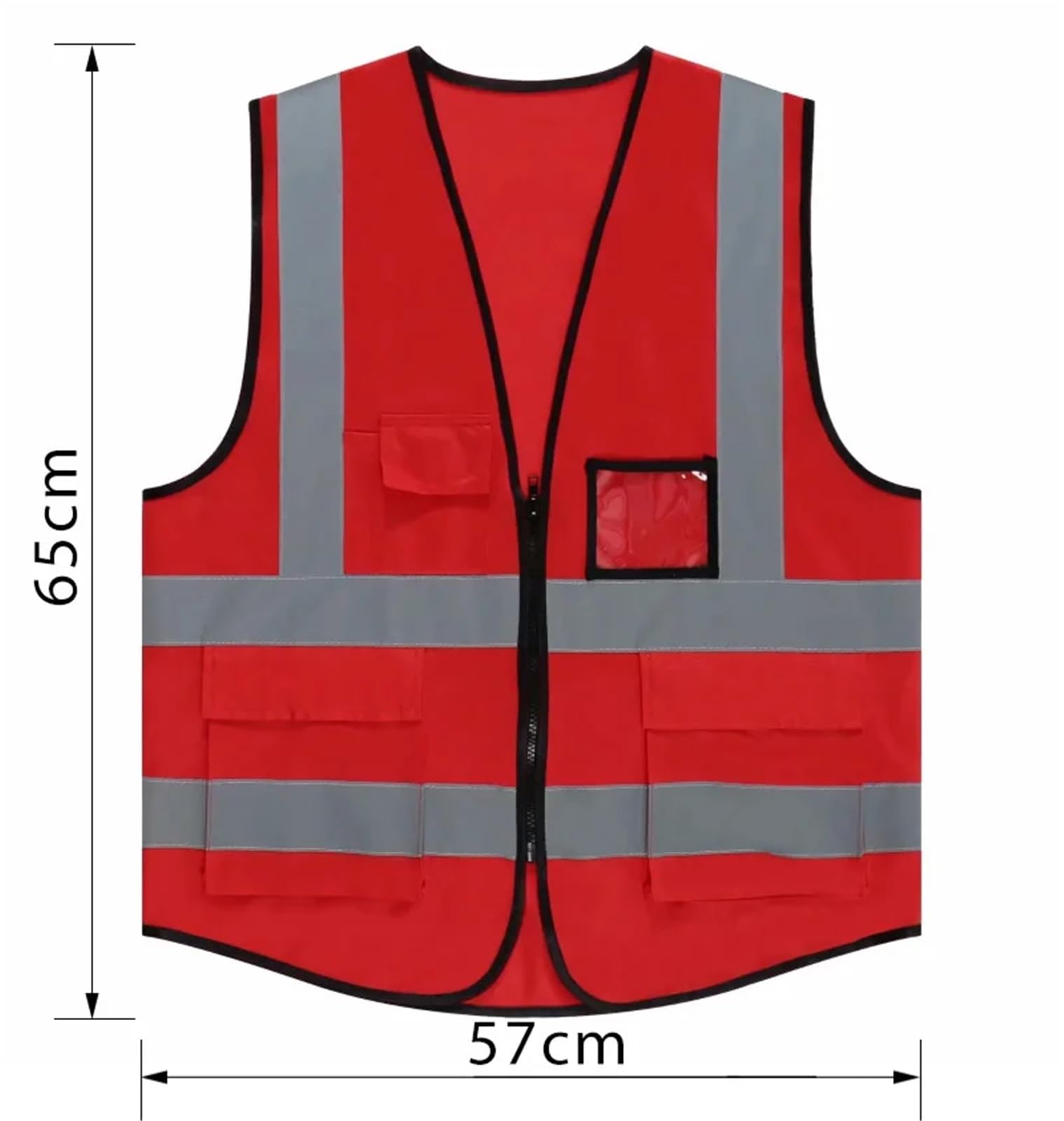 Chaleco Reflectante de Seguridad, Chalecos protección Laboral Alta Visibilidad, Ropa Trabajo, Trajes for Deportes Motociclismo y Actividades al Aire Libre(Red)
