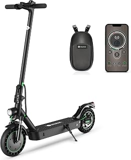 isinwheel S9MAX Electric Scooter for Adults Teens, 500W E-Scooter Up to 22Miles Range & 21MPH Speed, Folding Scooter with Dual Suspension & Brakes, Commuting Scooter with Smart APP & Storage Bag