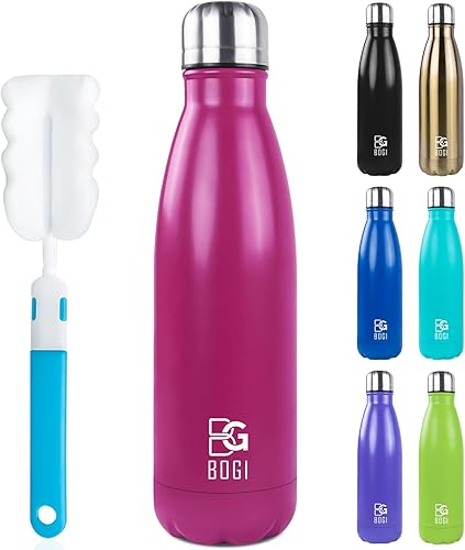 Miniatura 13 de BOGI 17oz Insulated Water Bottle Double Wall Vacuum Stainless Steel Water Bottles, Leak Proof Metal Sports Water Bottle Keeps Drink Hot and Cold - 1
