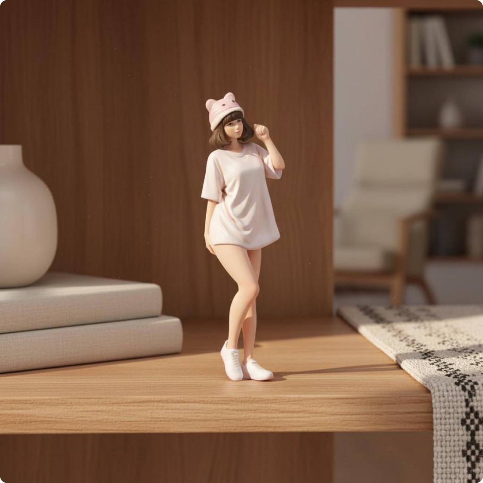 TISHITA Miniatur Puppe Figur Mädchen Sammelfigur Resin Modellfigur Deko Accessoire Sorgfältig Handbemalt für Stimmige Miniaturen für Dioramen Modellräume Regale Schreibtisch Wohnraum