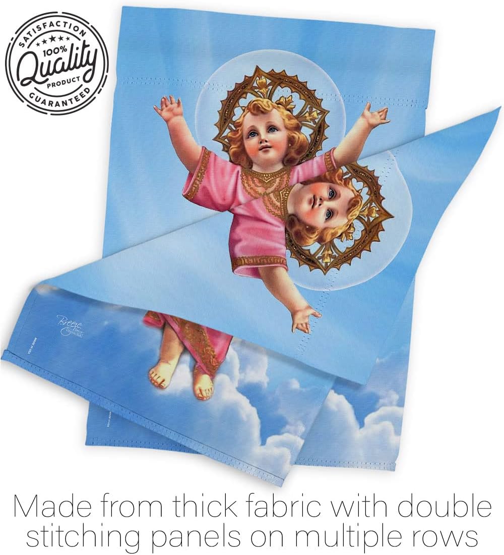 Breeze Decor - Divine Baby Jesus Inspirational - Everyday Impressions Decorative Vertical House Flag 28" x 40" Printed in USA