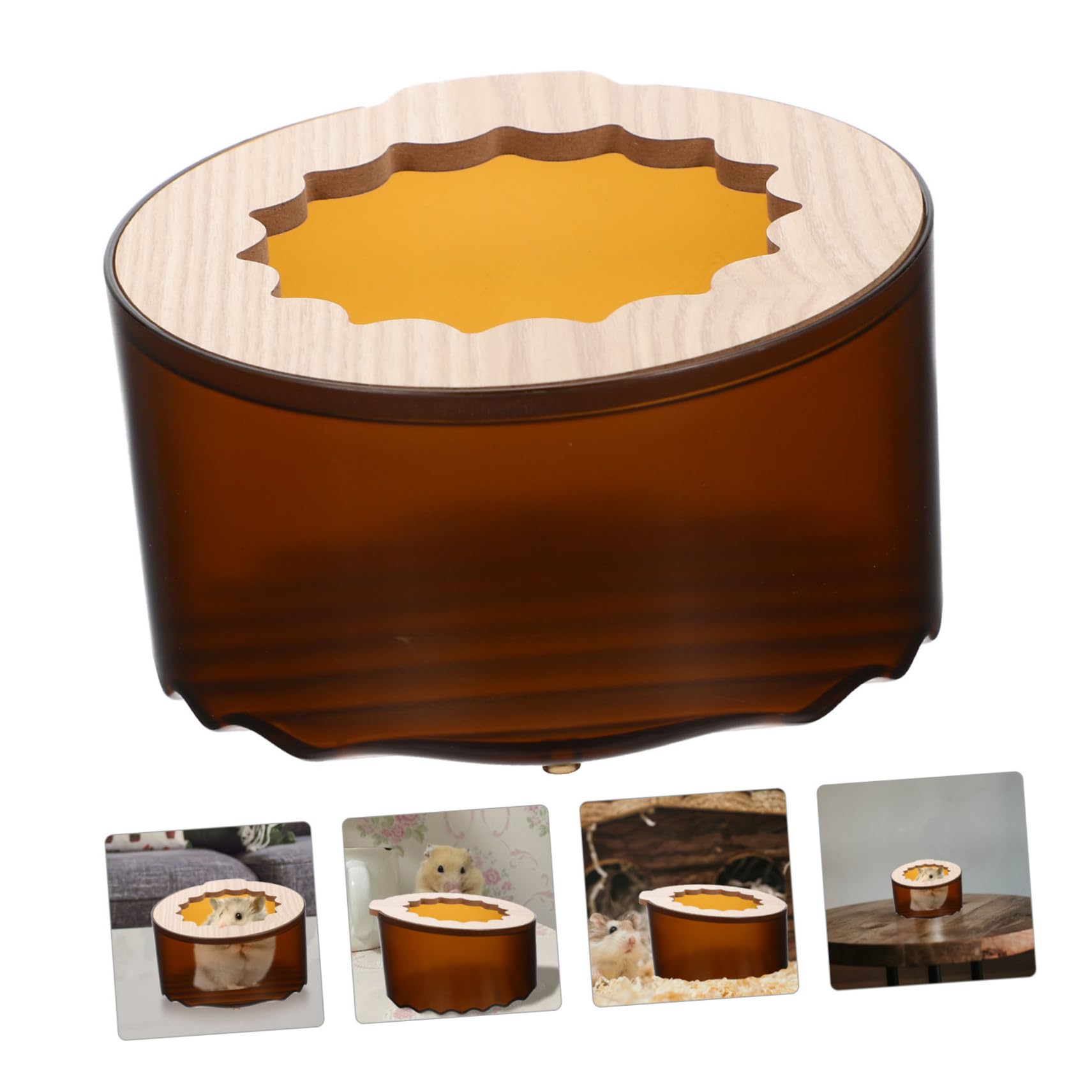 COLLBATH 2 Stück Hamster Sandbad Box Robustes Kleintier Sandbad mit Versteck und Doppelfunktion als Toilette für Zwerghamster und Komfort im Kleintiergehege