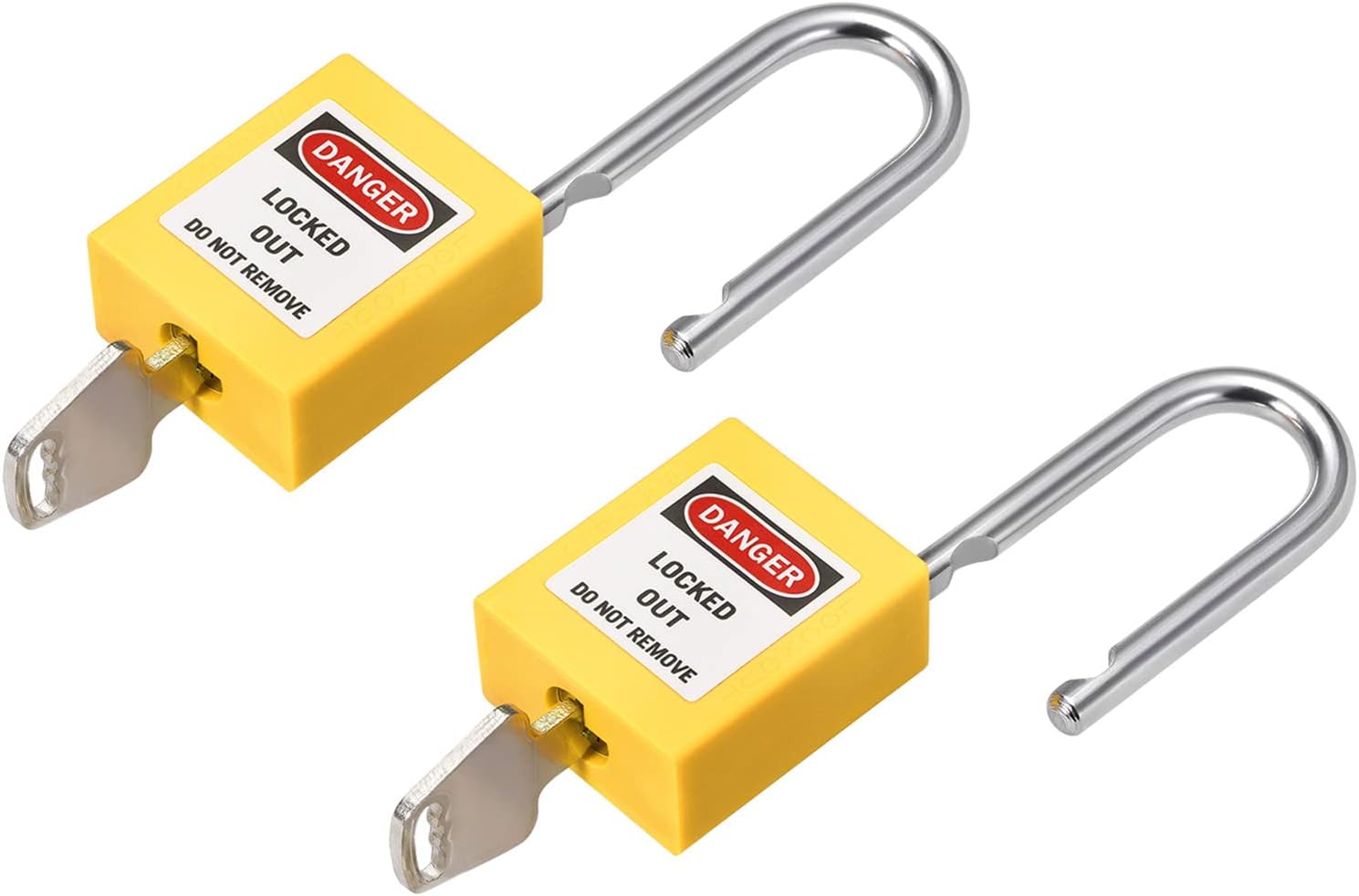 Tagout Lockout - Indoor Outdoor Safety Padlock, Keyed Alike & Steel Shackle, Apply to Electricity/Hydraulic/Pneumatic Locks (38mm, Orange)
