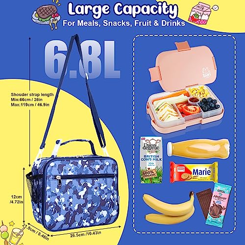 Homtibrm Insulated Lunch Bag, Kids Thermal Cool Bag with Adjustable Strap - Image 2