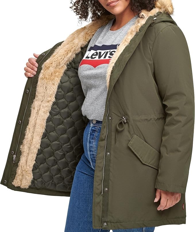 Levi's Women's Faux Fur Lined Hooded Parka Jacket (Regular & Plus Sizes) - Image 8