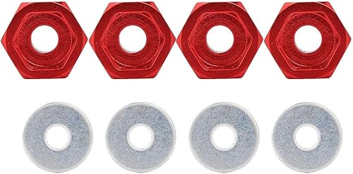 Dilwe 4PCS Metal RC Wheel Hex Hubs 0.472 in a 0.669 in Adaptador para HSP 110 Vehículo de Carretera Eléctrico Camión (Rojo)