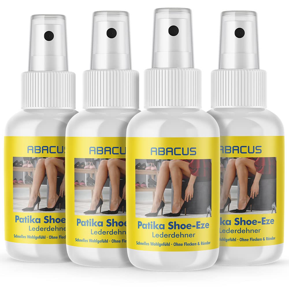 ABACUS Lederdehner, Lederdehnungsspray, Schuhdehner, Schuhdehnerspray, Dehnungsspray, Lederschuh dehner, Druckstellen beseitigen Patika Shoe Eze Lederdehner 4x 25 ml (8095) Fashion