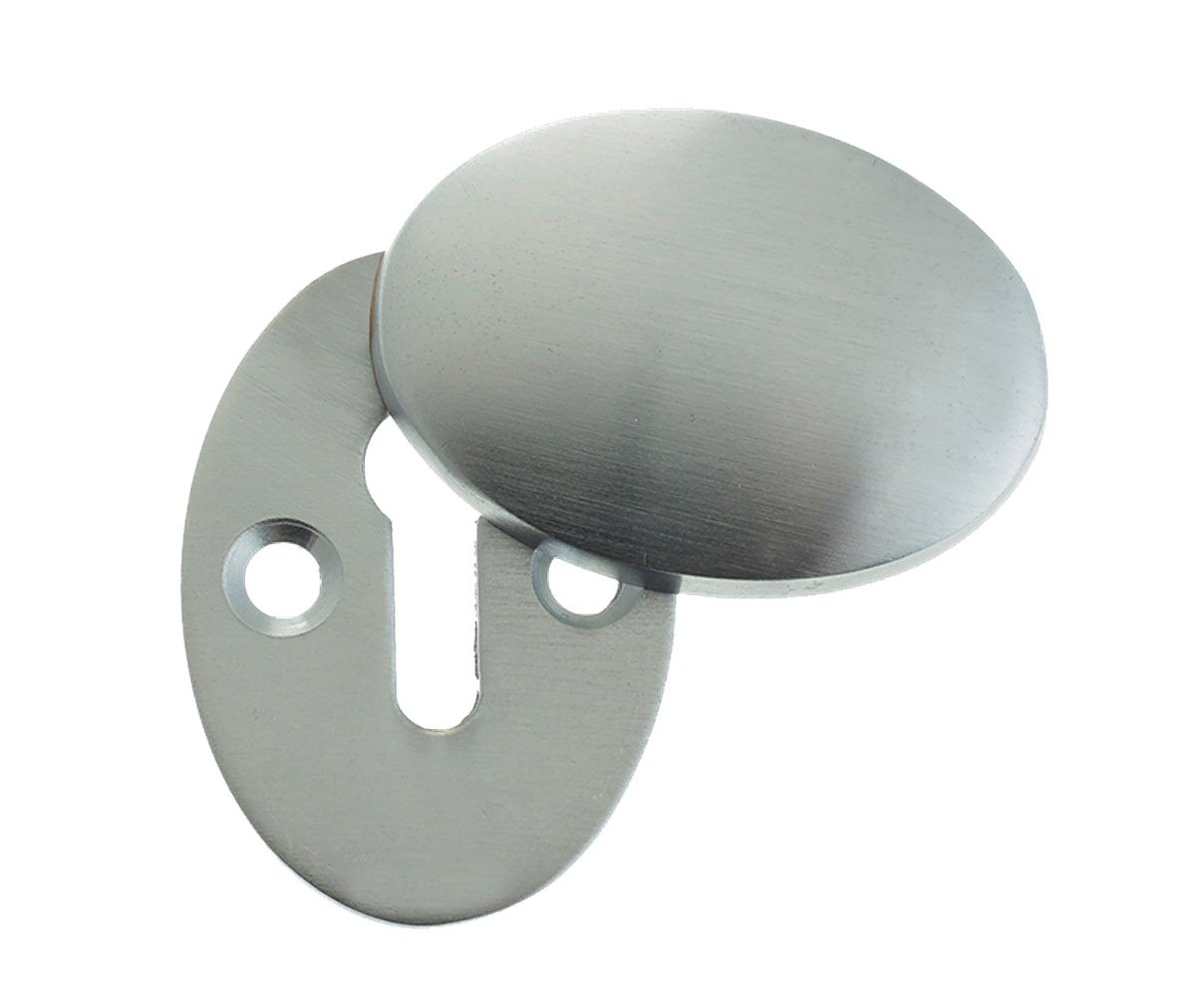 Frelan Hardware Satin Chrome Oval Covered Escutcheon 45mm