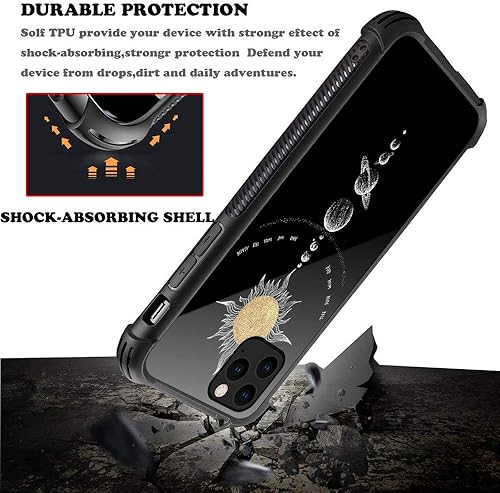 Vista 185 de Funda compatible con iPhone 12/12 Pro, funda de invasión de vaca alienígena OVNI, parte trasera de vidrio templado + funda protectora de silicona