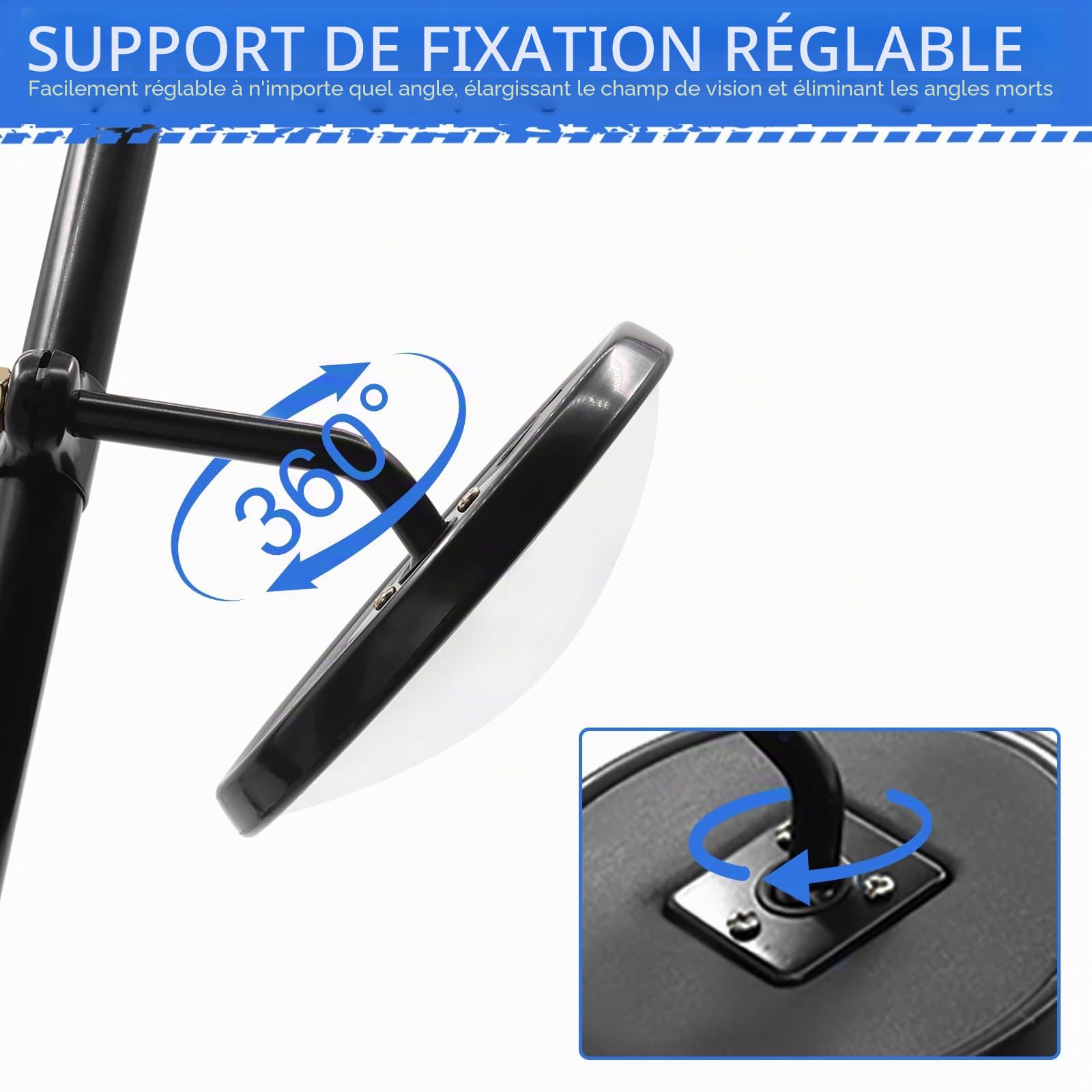 Biqing Réglable Angle Mort Miroir Truck,5,7 "Rond Convexes HD à Grand Angle Miroir d'angle Mort Rétroviseurs Universels pour Auto Bus Camions Camping-Cars