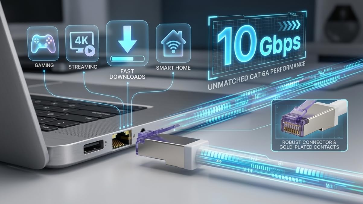 SuperFlex Câble LAN CAT 6A - 20 m - Gris - 1 pièce - Câble réseau/patch RJ45 S/FTP 10 Gbit/s 500 MHz