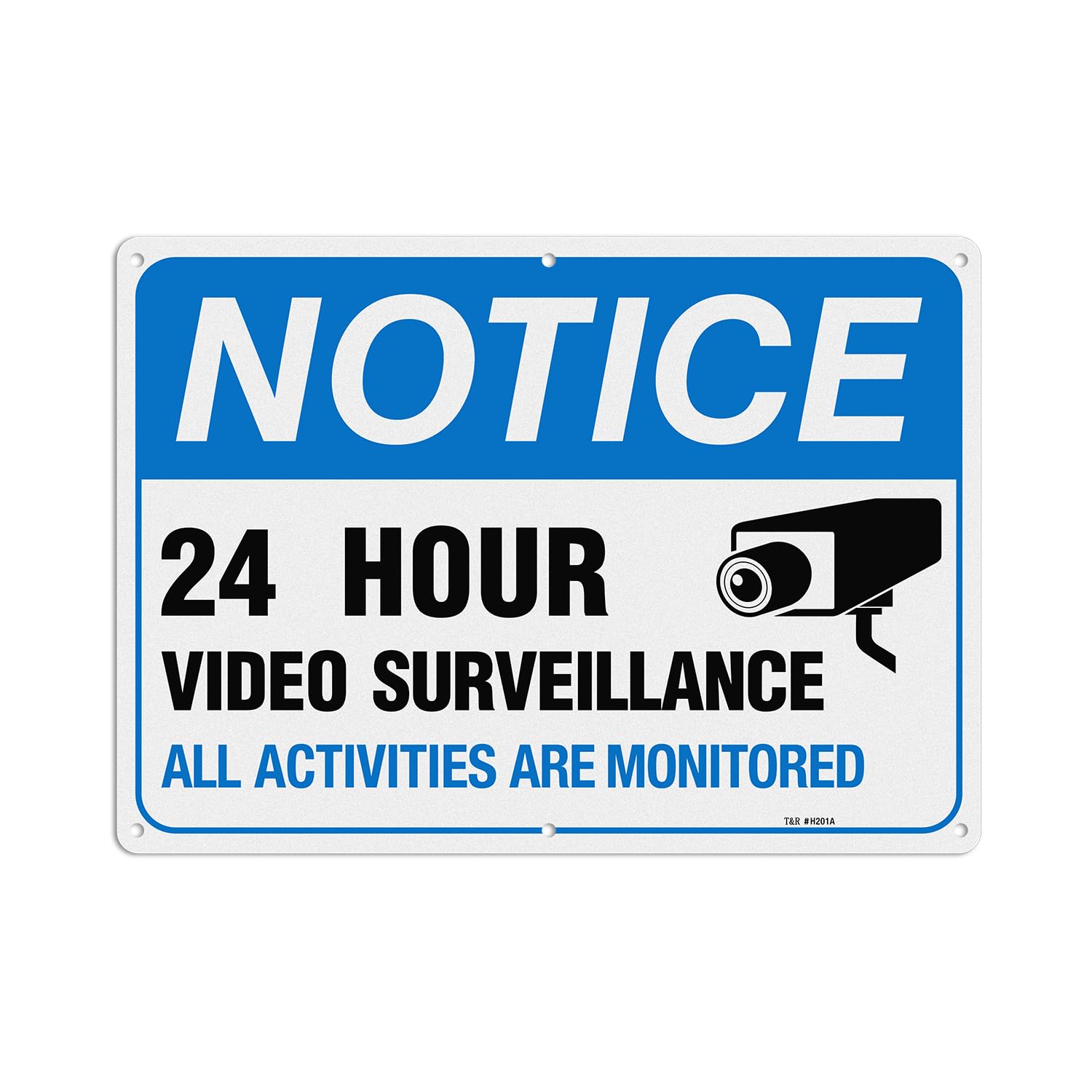 Video Surveillance Sign, All Activities Are Monitored - 1 Pack - 10 x 14 Inches Rust Free .040 Aluminum Reflective - UV Protected, Waterproof, Weatherproof and Fade Resistant - 4 Pre-drilled Holes