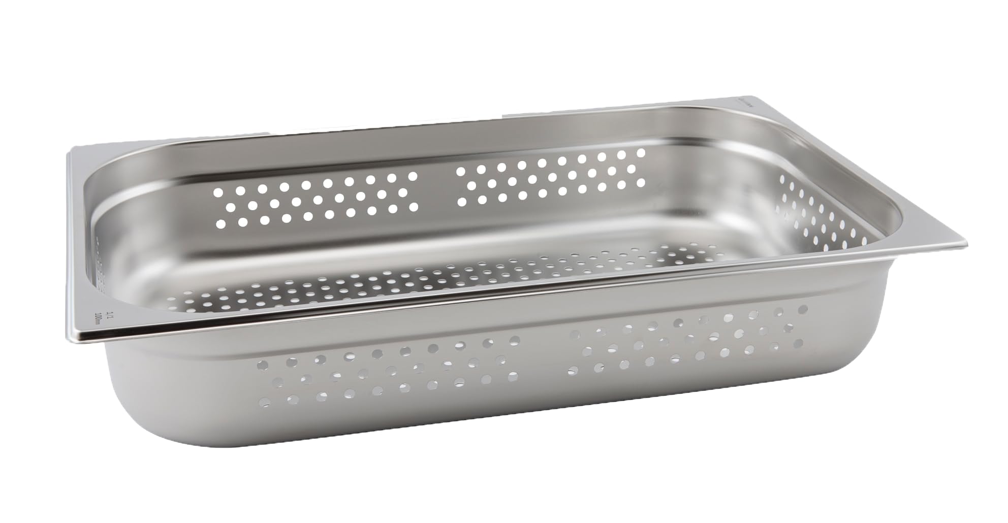 Sartén perforada de acero inoxidable para gastronorm – Tamaño 1/1, 20 mm de profundidad – Mesa de vapor y bandeja de drenaje de catering