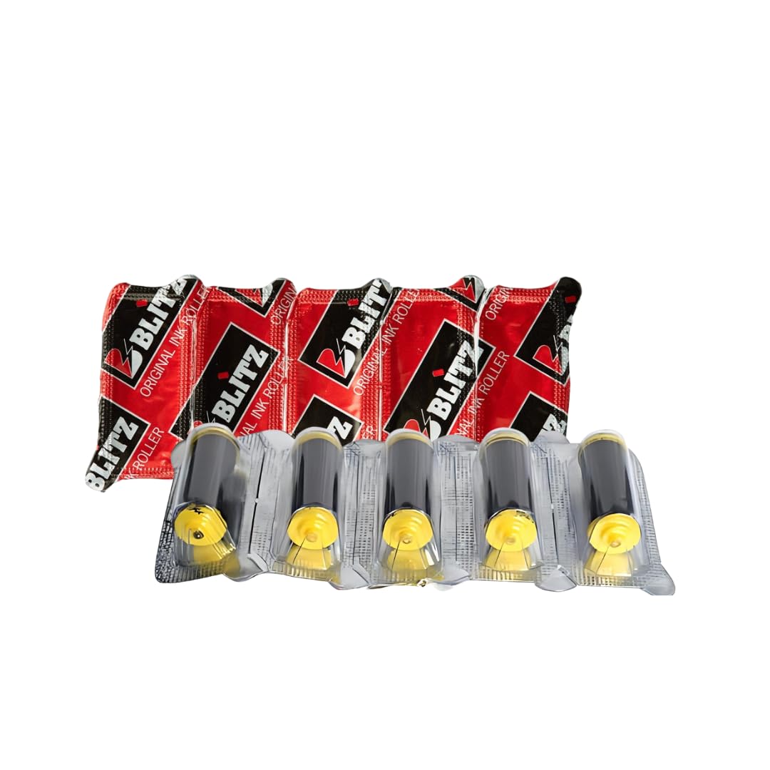Blitz Ink Roller, Preferred Ink Replacement for for Price Labeller C20, Easy & Convenient Messy Free Ink Refill, Pack of 5 Roller.