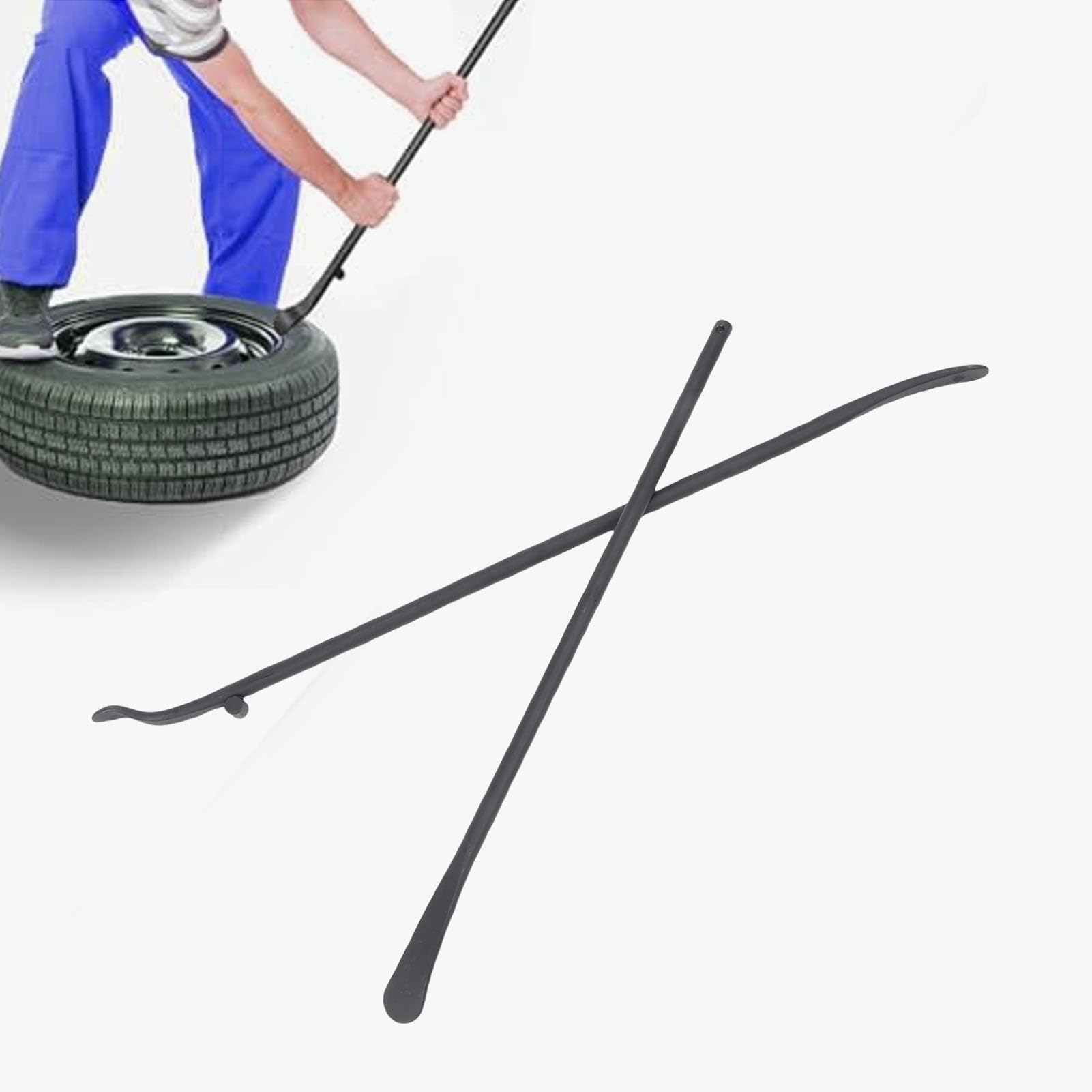 Cryfokt Palanca para Neumáticos sin Cámara, Herramienta de Montaje y Desmontaje para Neumáticos, 2 Piezas 97 Cm 76,5 Cm for Vehículo Todoterreno Autobús Coche Tractor