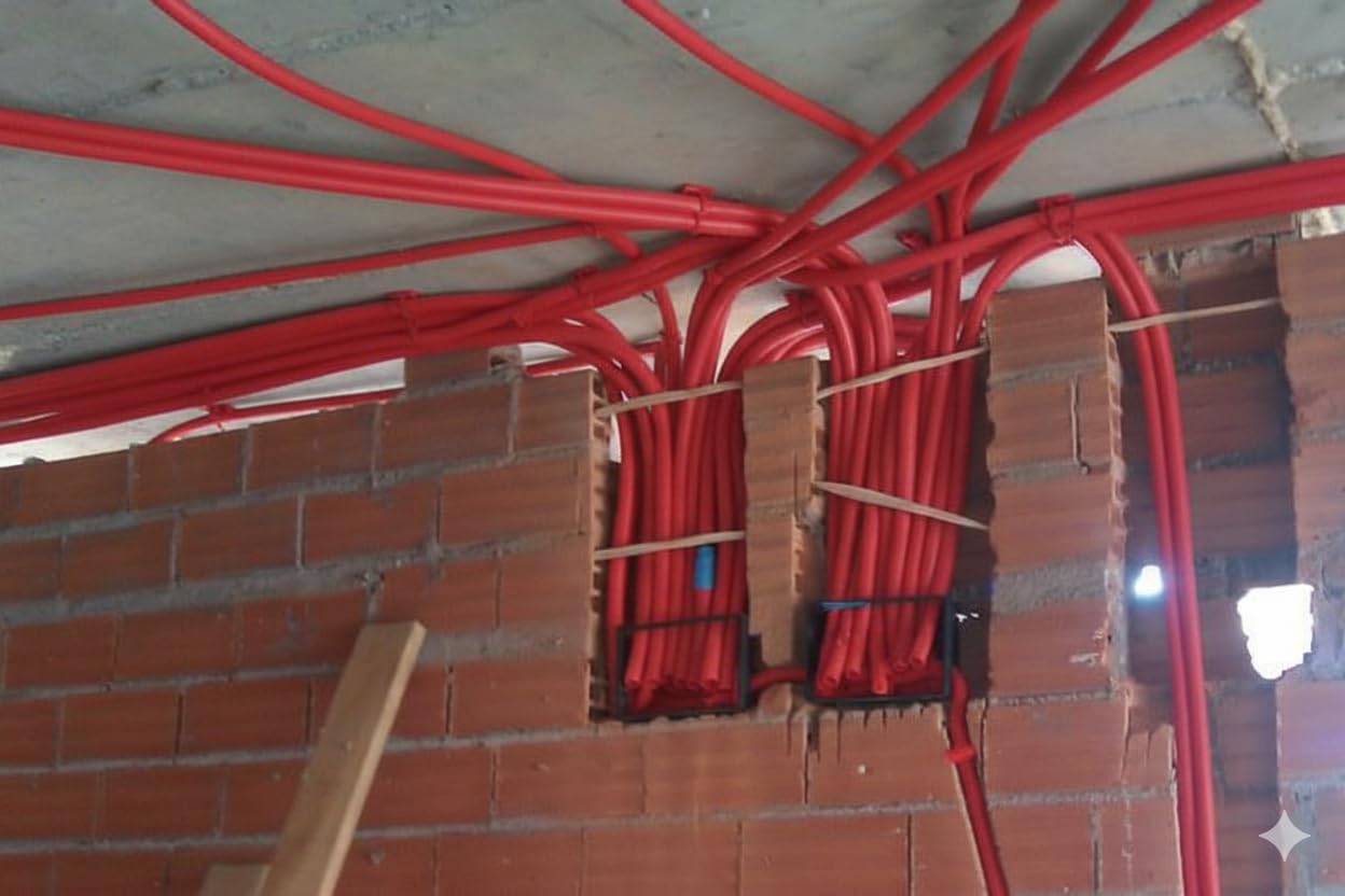 Tubo Corrugato Rosso 16mm 50 metri | Tubi corrugati con Certificato AENOR usati per la conduzione di cavi elettrici | Tubo corrugato esterno 16 mm | Condotto per cavi elettrici