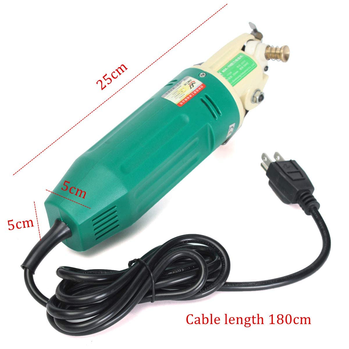 Máquina cortadora eléctrica de Cuchillo Redondo, Tijeras eléctricas Multicapa para Tela, Hoja Redonda de 25 mm de Espesor y 70 mm, para Corte de Lana de Cuero de Tela Multicapa