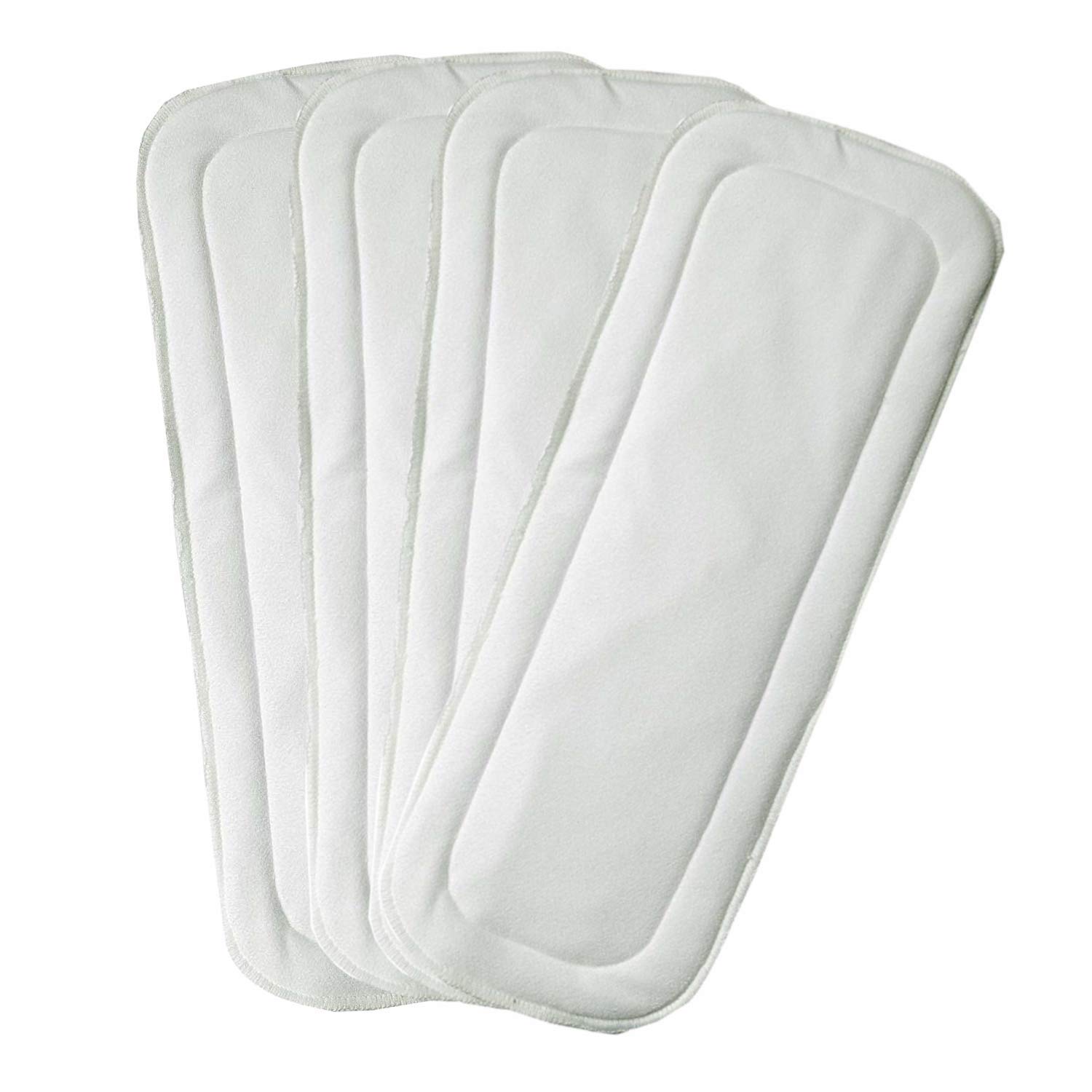 Ineffable Baby Diaper Insert Pad In 4 Microfiber Layer Washable and Reusable Cloth Diaper Pad For Newborn Babies Child and Toddler - 0-24 Months (White, Pack of 4)