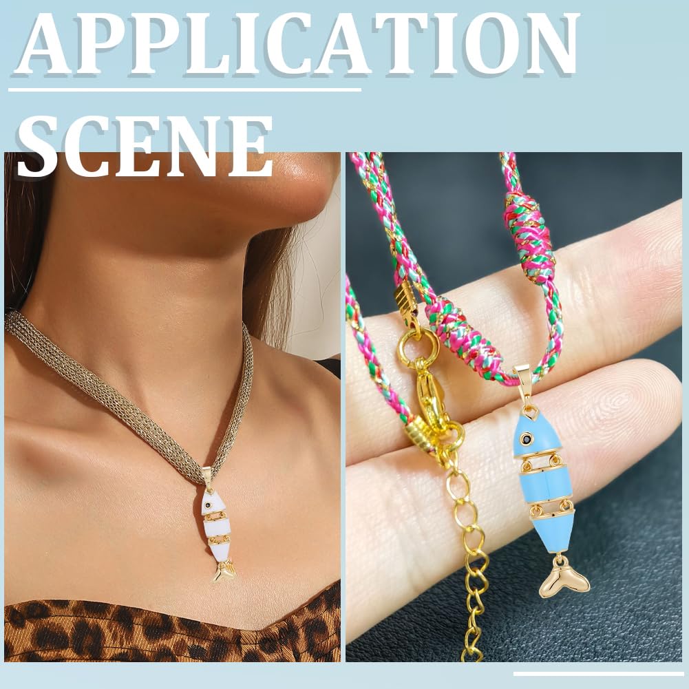 Beebeecraft 6 Unidad de Dijes de Peces de 2 Colores para Pulseras de Latón Chapado En Oro de 18 Quilates Dijes de Animales Marinos Blancos Y Azules Colgante de Océano Esmaltado para Hacer Joyas