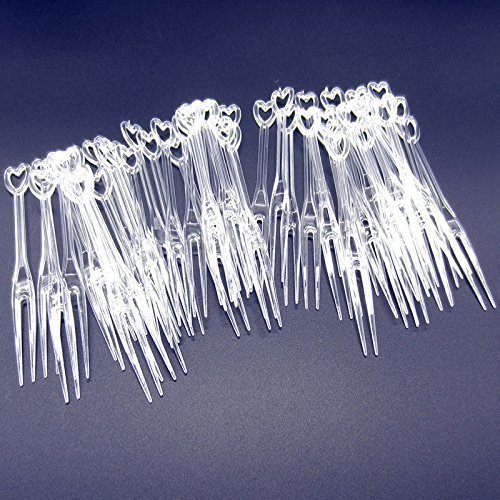 VNDEFUL 500Pcs Disposable Plastic Cocktail Picks Fruit Forks Cocktail Sticks Plates Picks Cake Forks Dessert Forks Party Supplies