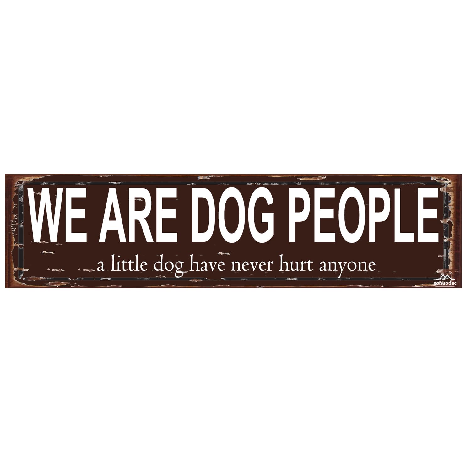 peiyeety We Are Dog People Sign, Rustic Metal Wall Art, 16 x 4 Inch Farmhouse Funny Living Room & Bedroom Decor Plaque