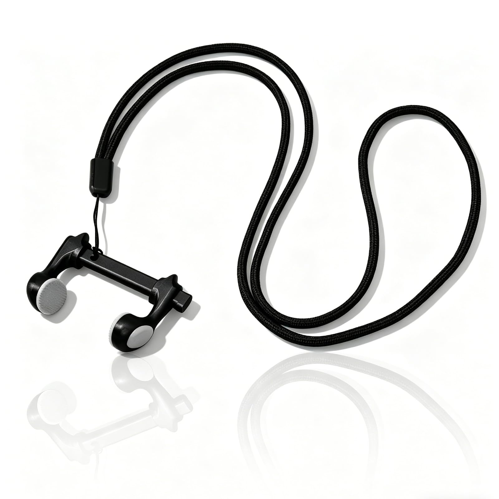 HERCHR Adjustable Swimming Nose Clip with Lanyard, Non Slip Split Adjustable Diving Nose Plug, Unisex Swim Nose Protector for Adults Youth Swimming Training Diving Snorkeling (Black)