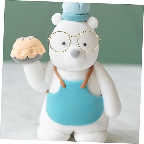 Miniatura 3 de TOYANDONA Mini lentes de muñeca con borde de alambre de metal, sin marco, 10 lentes de sol en miniatura, lentes de vestir para muñecas, gnomos,