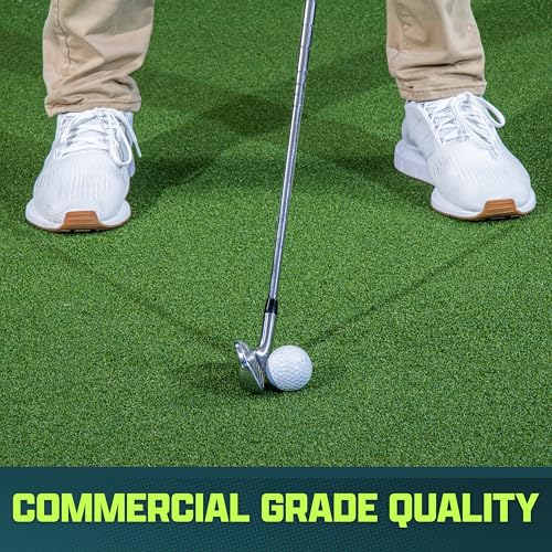 Image of GoSports Golf Simulator Turf - 15 mm Elite Golf Mat for Indoor Home Setups - 10, 12, or 15 ft