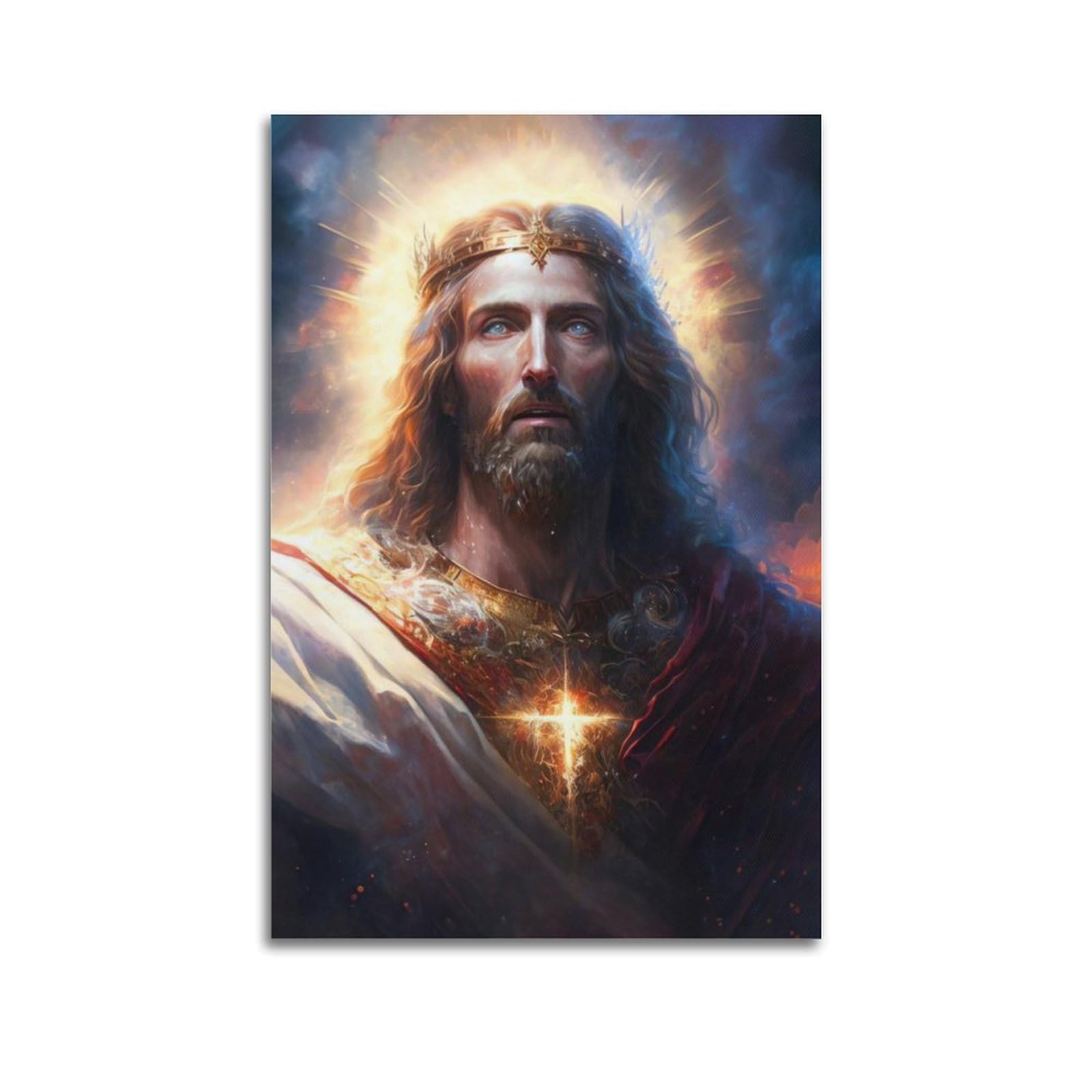 XKUGA Vintage Christ Poster Jesus Bible Holy Spirit Modern Decorative Canvas Prints - Ideal Wall Art for Family, Man Cave, Game Room, Boys & Girls Bedroom 20x30inch(50x75cm)