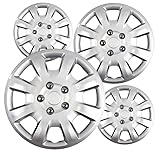 Fuel Rider 16 inch Silver ABS Hubcap Wheel Covers Compatible with 2006-2009 Mitsubishi Galant (Set of 4) Wheelcovers for 16 inch Standard Steel Wheels- Auto Tire Cover Replacement Exterior Cap Cover