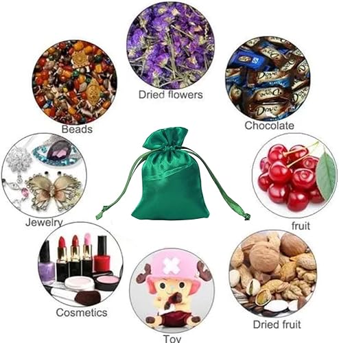 Miniatura 4 de Paquete de 50 bolsas de regalo de satén de 4 x 3 pulgadas, bolsa de joyería con cordón, bolsas de regalo de boda para pequeñas joyas, dulces,
