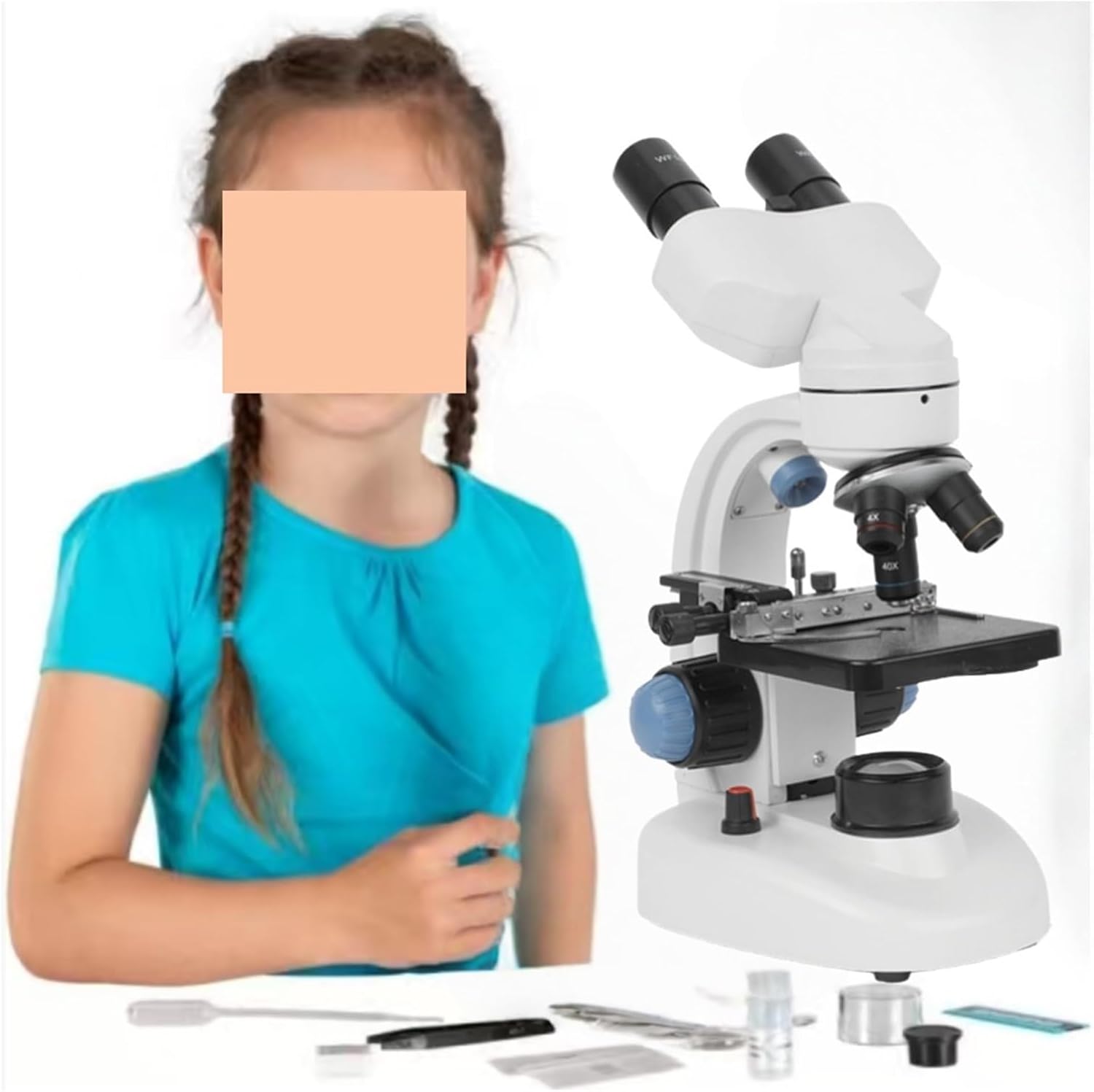USB Microscope, Microscope Biological 40-2000X Binocular with Upper and Lower LED Lights Camera for Children Students Adults Beginner Learning and Experiments