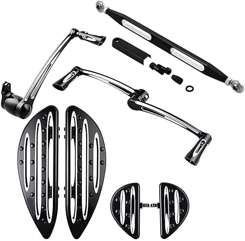 Astra Depot Compatible con tablas de piso para pasajeros Harley Touring FLH FLT 2009-2013 + kit de pedal de clavija de brazo de freno + palanca de