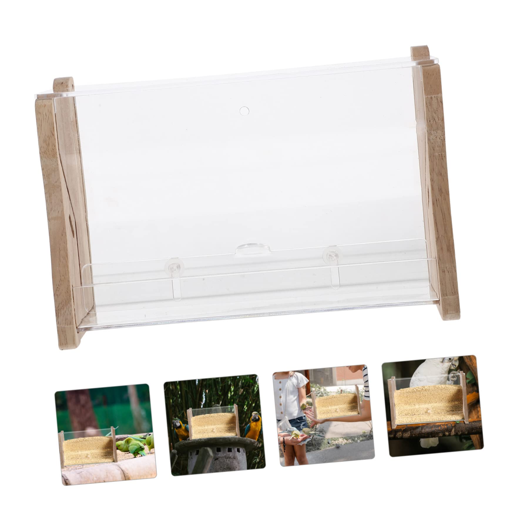 WOONEKY Mangiatore Automatico per Polli Trasparente Scatola per Alimentazione di Pollame Contenitore per Mangime per Pollo