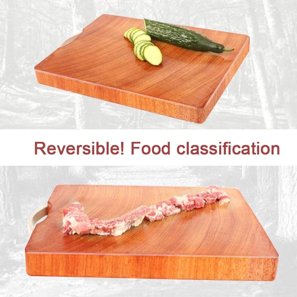 Authentic Iron Wood Chopping Board Kitchen Rectangular Cutting Board Reversible With Handle Household Chopping Block For Meat/Cheese/Vegetables - Provide Free Chopping Bo,Onecolor26*36 * 4