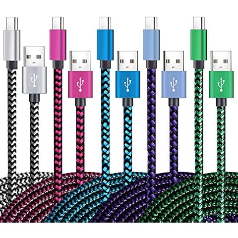 Teeind USB C Cable Fast Charging 5 Pack(6Ft 3A) Cover