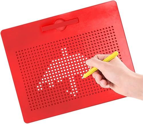 ALEENFOON Magnetisches Zeichenbrett für Kinder ab 3 Jahren, Reißbrett Magnetisch Schreibtafel Zeichentafel Zaubertafel Abwischbar Schreiben Pädagogisches Spielzeug (Groß, Rot)