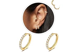 10mm Small Gold Titanium Hoop Earrings for Women Men Lightweight