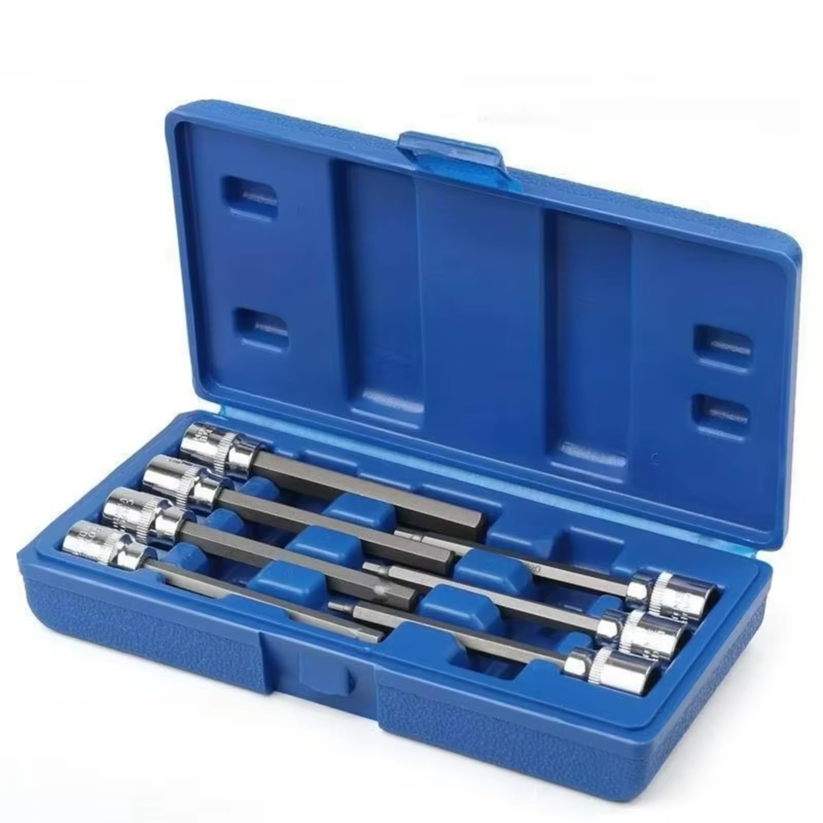 Kit d'outillage mécanique Un Jeu Pour La Réparation Des Manchons De Clé Outils Manuels 7 Pièces Jeu De Douilles Hexagonales Extra Longues H3-H10 Entraînement 3/8 Pouces 110mm
