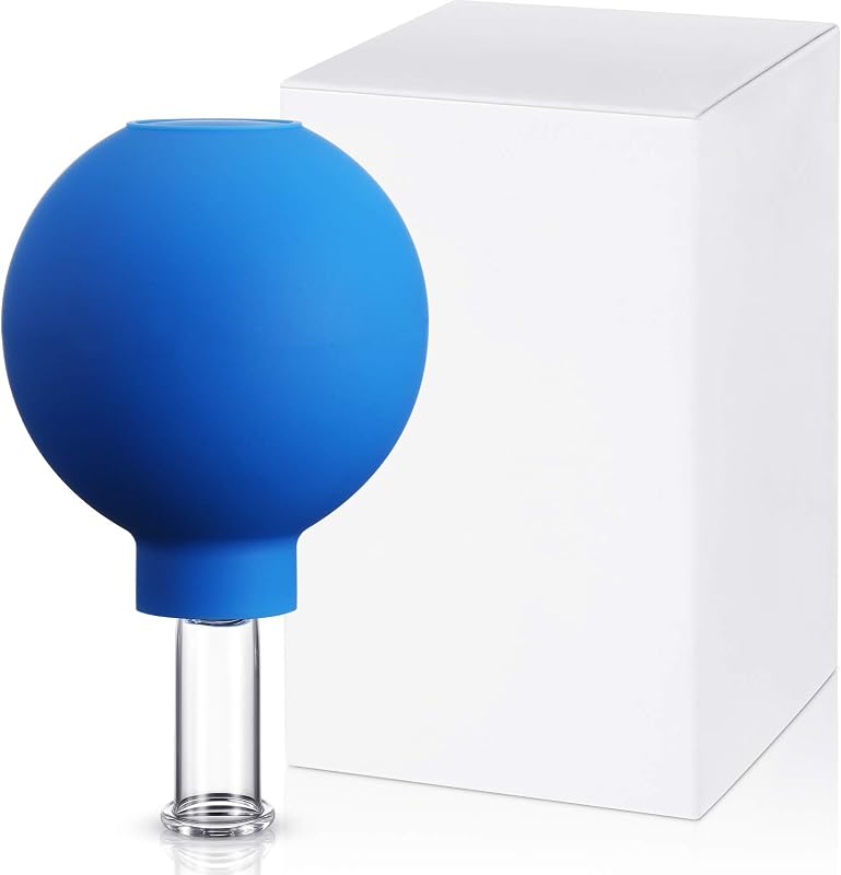 Copo facial de ventosa de vidro Nuanchu, azul, diâmetro de 0,89 cm