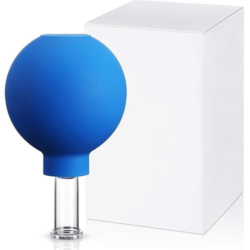 Vista 25 de Nuanchu Taza facial de vidrio con ventosas de silicona para masaje, taza de succión al vacío para cuerpo, cara, pierna, brazo, espalda, hombros