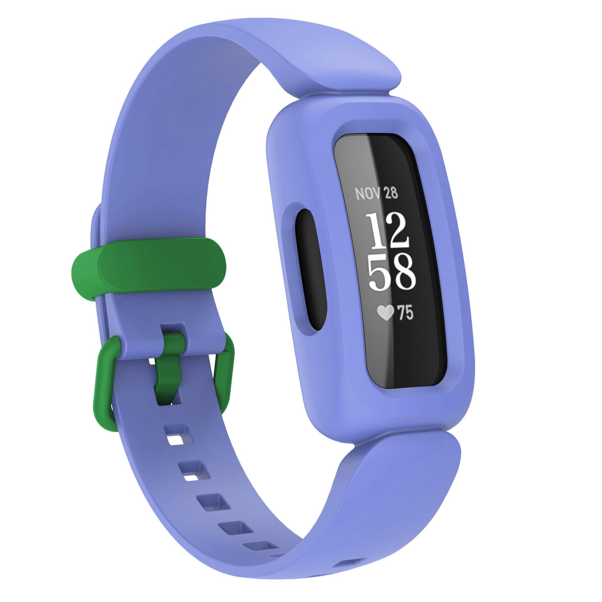King Dong Silicone Integrated Dual-Colour Sleeve Strap compatible with Fitbit Inspire 2 and Ace 3, Multiple Colours (Light Blue/Green)