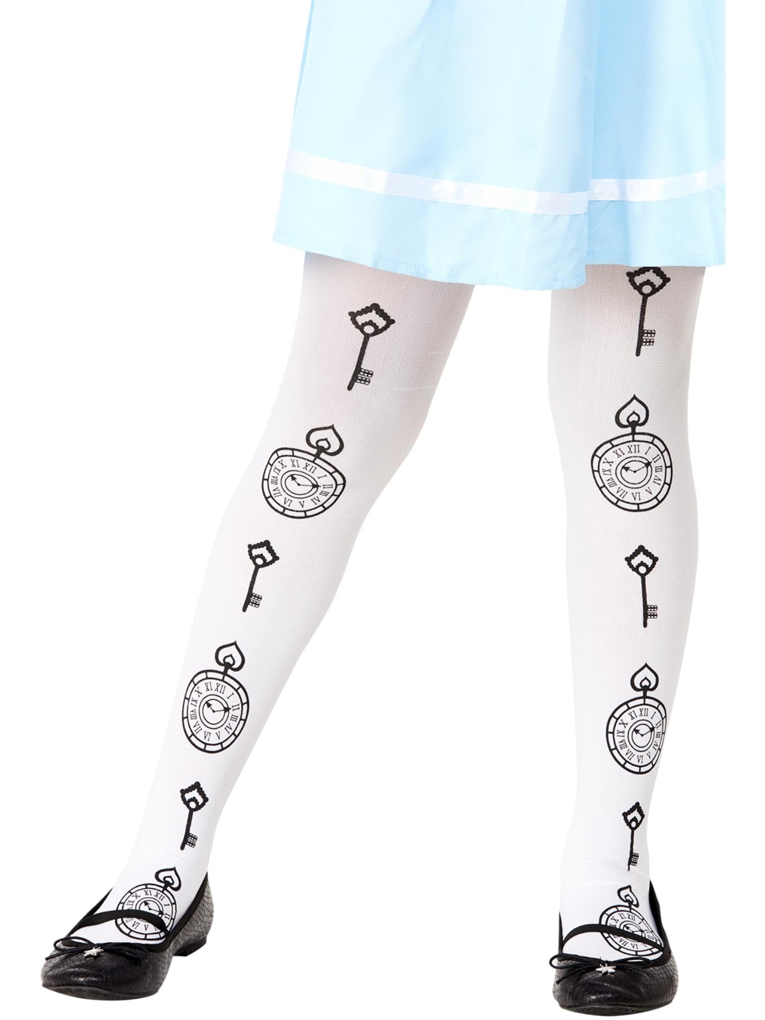 Smiffys Unisex Kids White Girls Wonderland Tights