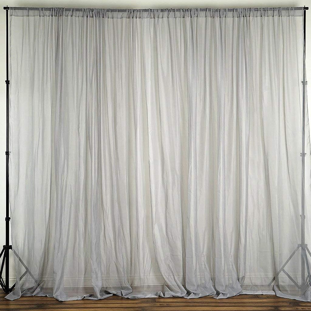 New Creations Fabric & Foam Inc, Polyester See Through Chiffon Backdrop Drape Curtain Panel (Royal Blue, Two Panels)